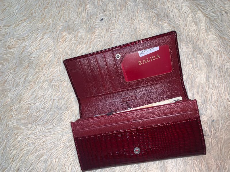 Women's patent leather wallet BALISA burgundy with magnet 515H5 фото
