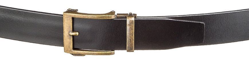 Genuine leather belt with retro brass buckle Vintage 20215 Black 20215 фото