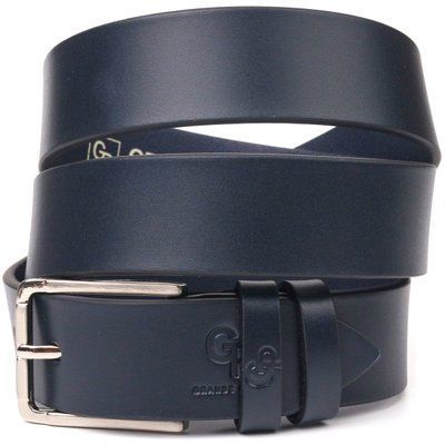 Classic men's trouser belt made of genuine leather Grande Pelle 21451 Blue 21451 фото
