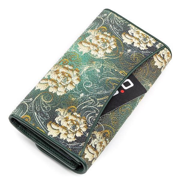 Кошелек женский STINGRAY LEATHER 18285 из натуральной кожи морского ската&nbsp;Зеленый 18285 фото