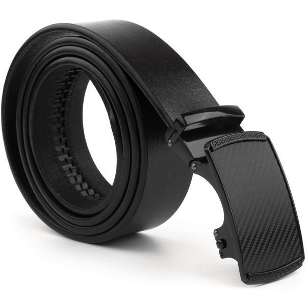 Men's leather belt with automatic mosaic buckle Vintage 20283 Black 20283 фото