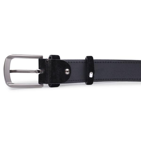 Suede fashion men's belt Vintage 20710 Black 20710 фото