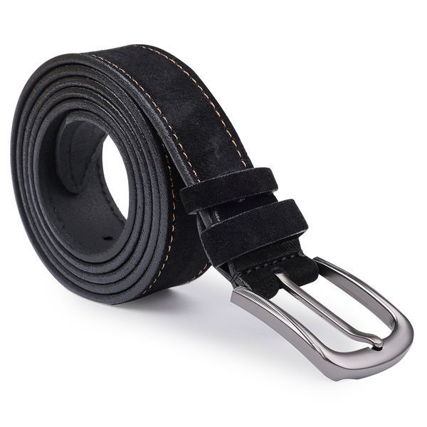 Suede fashion men's belt Vintage 20710 Black 20710 фото