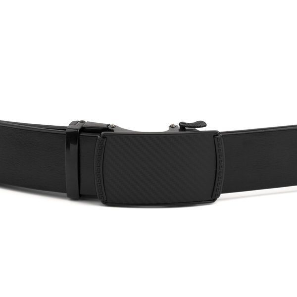 Men's leather belt with automatic mosaic buckle Vintage 20283 Black 20283 фото