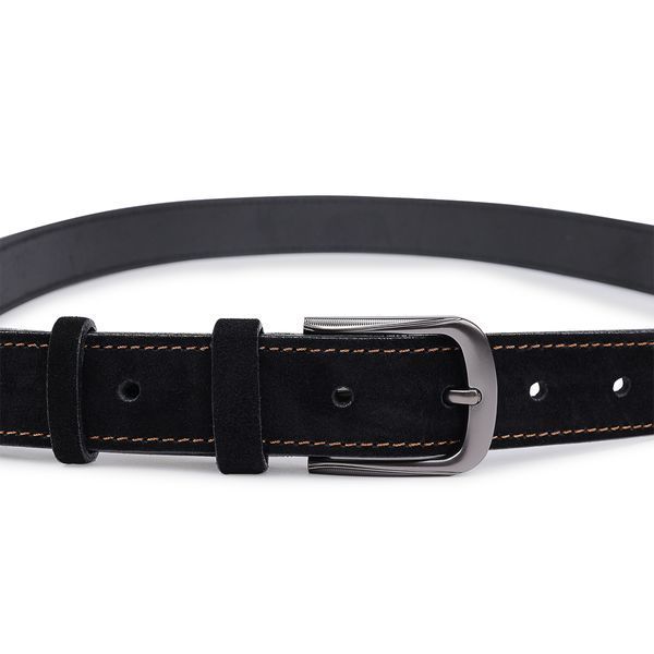 Suede fashion men's belt Vintage 20710 Black 20710 фото