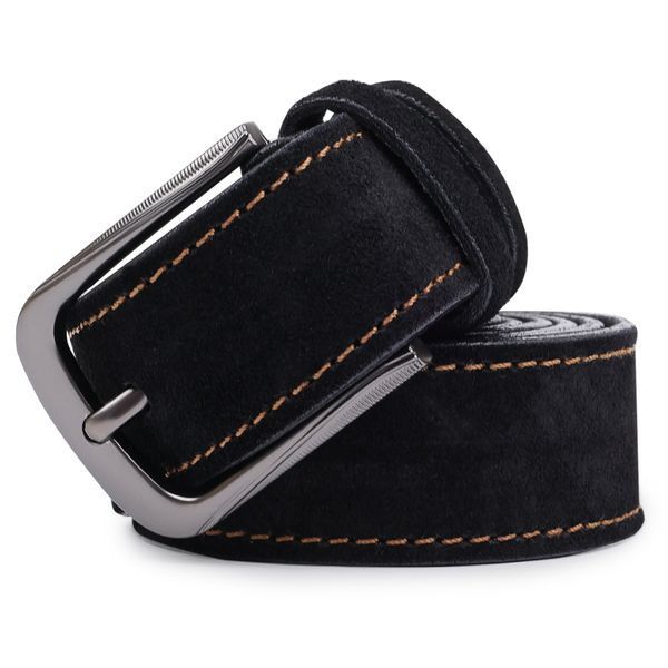 Suede fashion men's belt Vintage 20710 Black 20710 фото