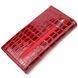 Лакированный женский кошелек из натуральной фактурной кожи под крокодила KARYA 21022 Красный 21022 фото 2