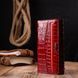 Лакированный женский кошелек из натуральной фактурной кожи под крокодила KARYA 21022 Красный 21022 фото 8