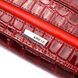 Лакированный женский кошелек из натуральной фактурной кожи под крокодила KARYA 21022 Красный 21022 фото 3