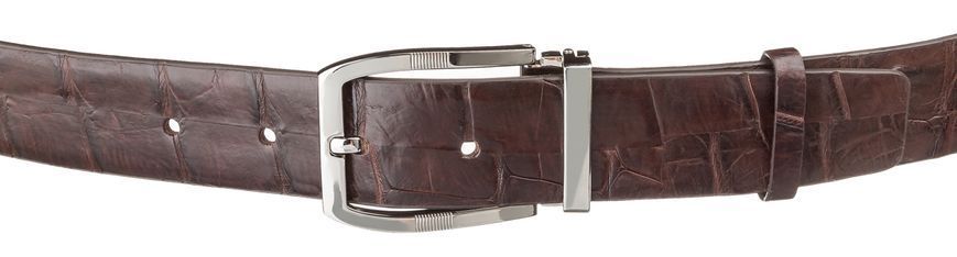 Ремінь чоловічий CROCODILE LEATHER 18178 з натуральної шкіри крокодила Коричневий 18178 фото