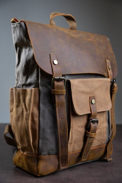 Combination travel backpack Vintage 20113 Gray 20113 фото