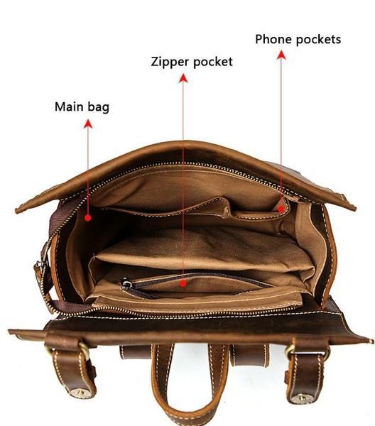 Leather travel backpack Vintage 14796 Brown 14796 фото