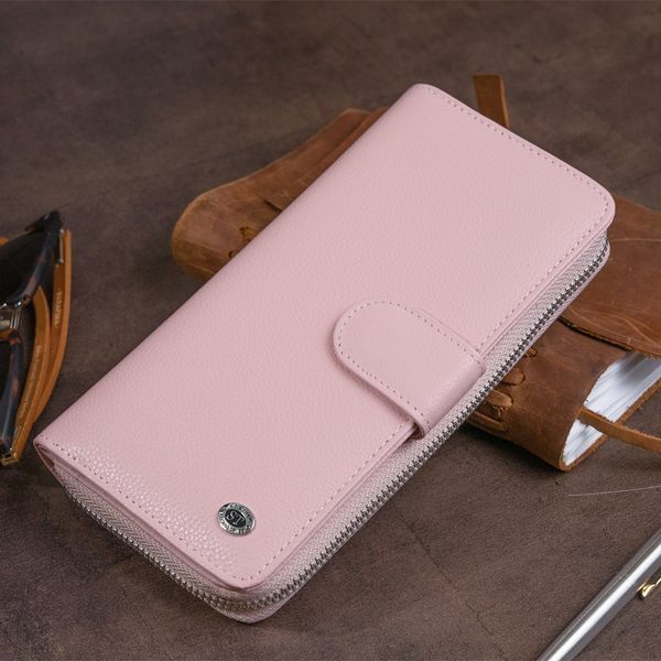 Вертикальный вместительный кошелек из кожи женский ST Leather 19303 Розовый 19303 фото