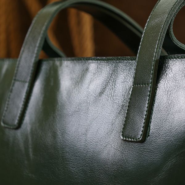 Leather women's shopping bag Shvigel 16367 Green 16367 фото