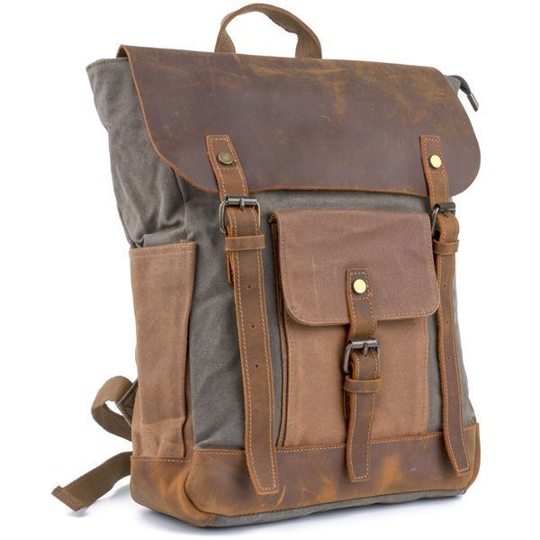 Combination travel backpack Vintage 20113 Gray 20113 фото