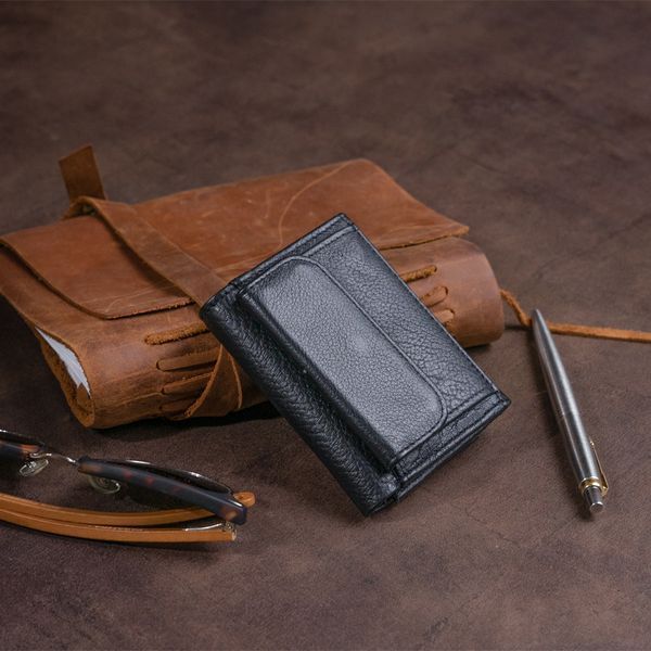 Маленькое портмоне из кожи унисекс ST Leather 19356 Черное 19356 фото