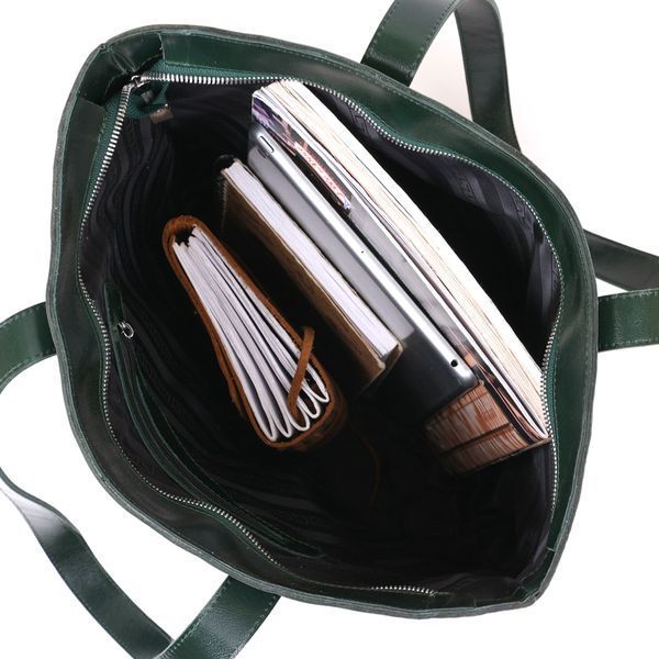 Leather women's shopping bag Shvigel 16367 Green 16367 фото