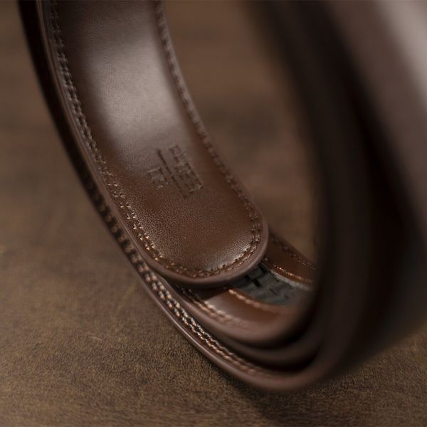 Genuine leather belt with automatic buckle brass Vintage 20309 Brown 20309 фото