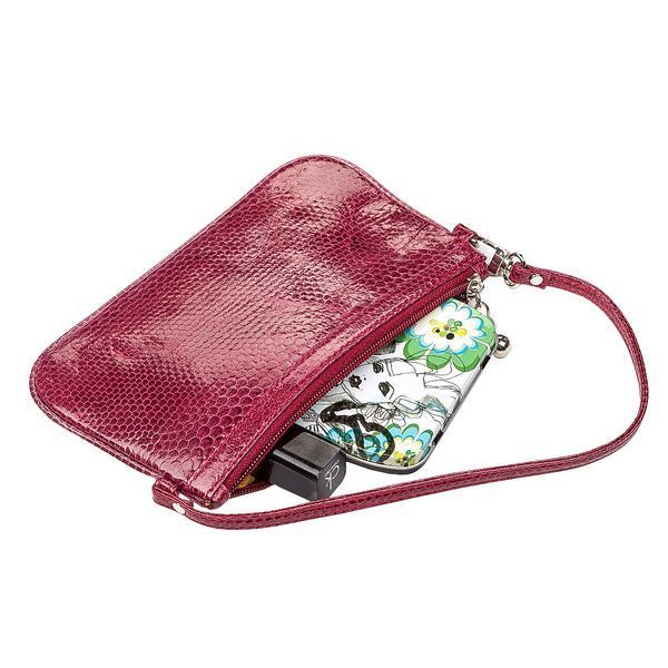 Women's clutch SEA SNAKE LEATHER 18283 made of genuine sea snake leather Burgundy 18283 фото