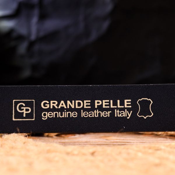 Elegant men's belt for trousers made of genuine leather Grande Pelle 21452 Blue 21452 фото