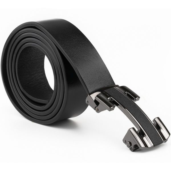Men's belt with buckle corners Vintage 20262 Black 20262 фото