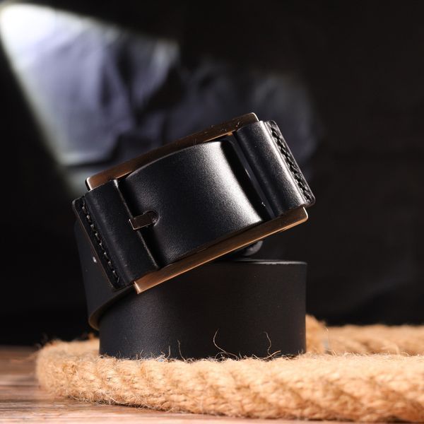 Elegant men's belt for trousers made of genuine leather Grande Pelle 21452 Blue 21452 фото