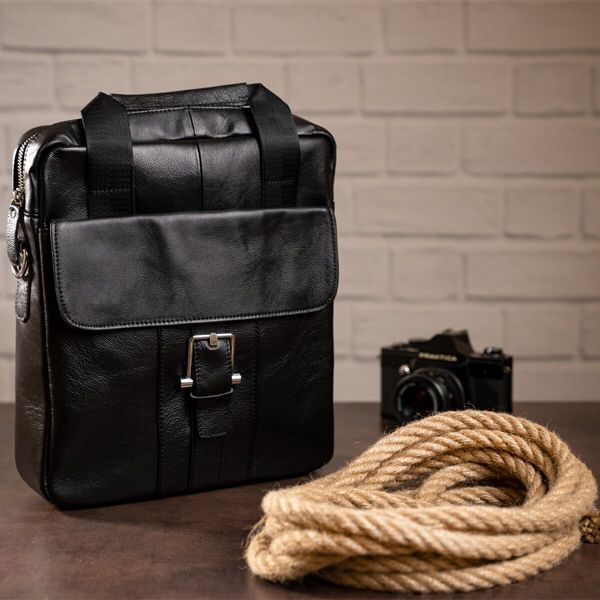 Men's messenger Vintage 14632 leather Black 14632 фото