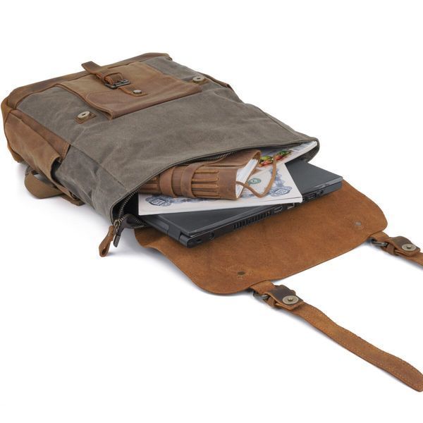 Combination travel backpack Vintage 20113 Gray 20113 фото