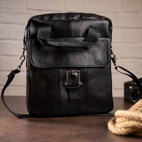 Men's messenger Vintage 14632 leather Black 14632 фото