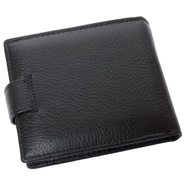 Черный кожаный мужской кошелёк с отделением для кредиток F-34 Leather F34 фото