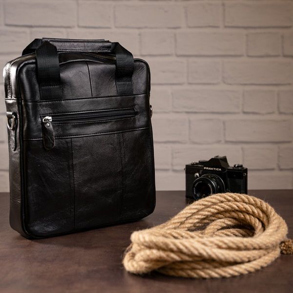 Men's messenger Vintage 14632 leather Black 14632 фото