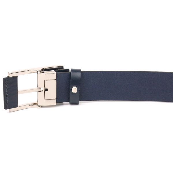 Elegant men's belt for trousers made of genuine leather Grande Pelle 21452 Blue 21452 фото