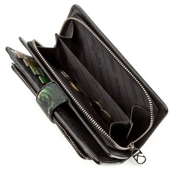 Кошелек женский STINGRAY LEATHER 18642 из натуральной кожи морского ската Черный 18642 фото