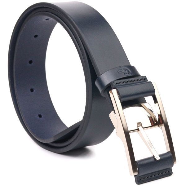 Elegant men's belt for trousers made of genuine leather Grande Pelle 21452 Blue 21452 фото
