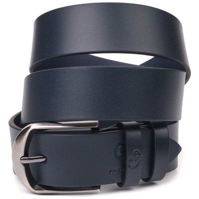 High-quality men's belt for trousers made of genuine leather Grande Pelle 21453 Blue 21453 фото