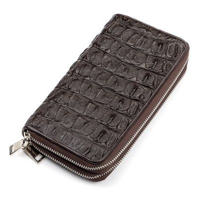 Чоловічий клатч CROCODILE LEATHER 18006 з натуральної шкіри крокодила Коричневий 18006 фото
