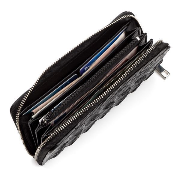 Clutch wallet CROCODILE LEATHER 18012 made of genuine crocodile leather Black 18012 фото