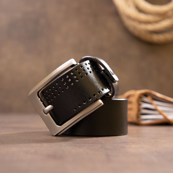Men's belt with holes Vintage 20383 Black 20383 фото