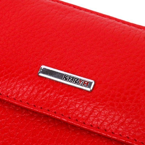Bright women's purse made of genuine leather KARYA 21316 Red 21316 фото