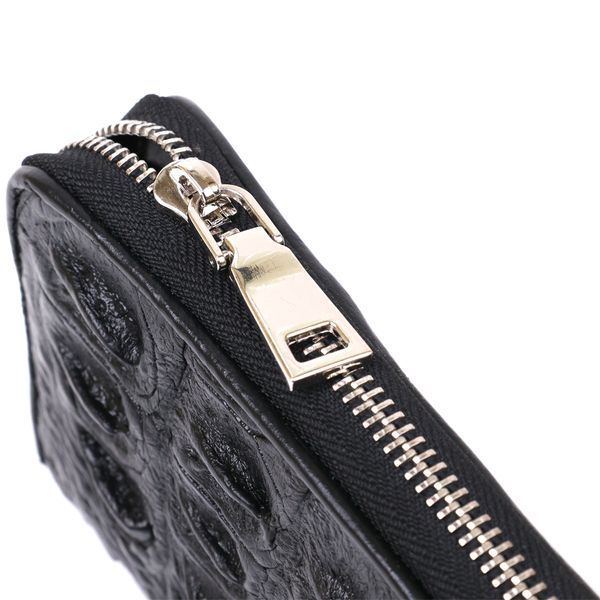 Clutch wallet CROCODILE LEATHER 18012 made of genuine crocodile leather Black 18012 фото