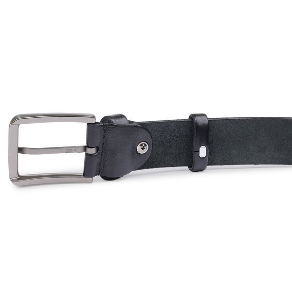 Smooth men's belt batal Vintage 20712 Black 20712 фото