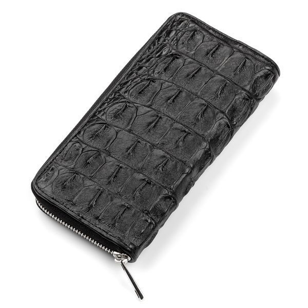 Clutch wallet CROCODILE LEATHER 18012 made of genuine crocodile leather Black 18012 фото