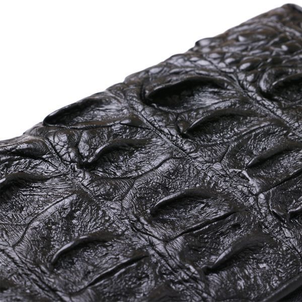 Clutch wallet CROCODILE LEATHER 18012 made of genuine crocodile leather Black 18012 фото