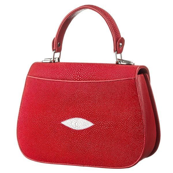 Сумка женская STINGRAY LEATHER 18627 из натуральной кожи морского ската Красная 18627 фото