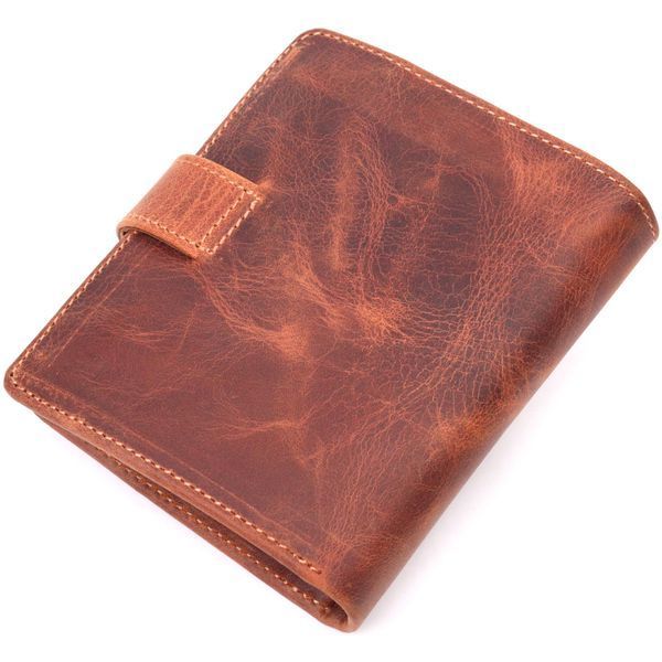 Functional men's wallet in vintage leather KARYA 21369 Red 21369 фото