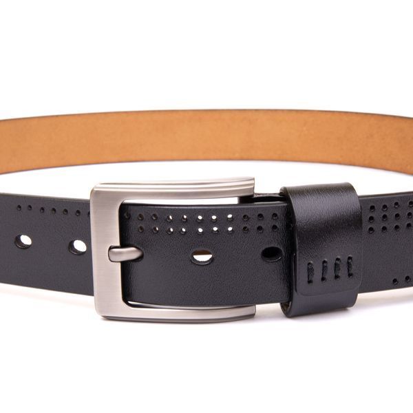 Men's belt with holes Vintage 20383 Black 20383 фото