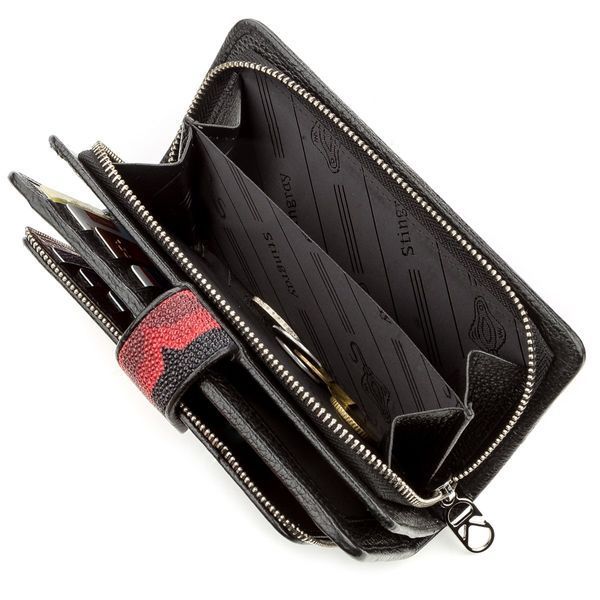 Кошелек женский STINGRAY LEATHER 18643 из натуральной кожи морского ската Черный 18643 фото