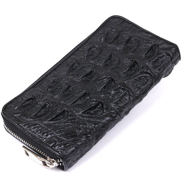 Clutch wallet CROCODILE LEATHER 18012 made of genuine crocodile leather Black 18012 фото