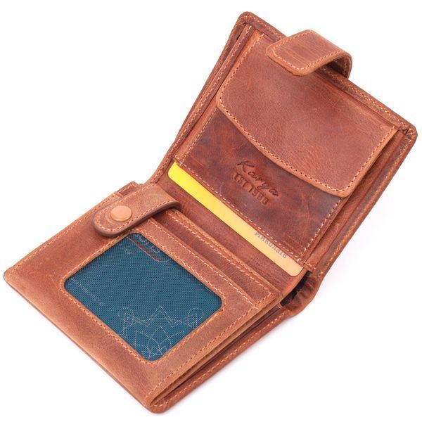 Functional men's wallet in vintage leather KARYA 21369 Red 21369 фото
