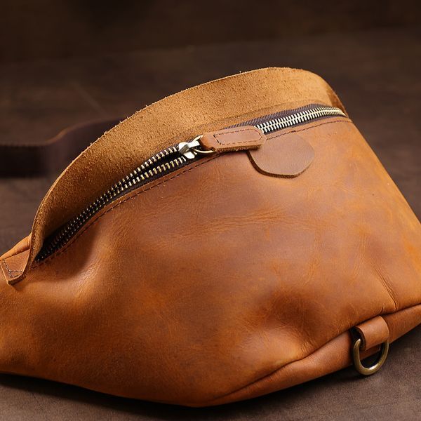 Шкіряна чоловіча вінтажна сумка на пояс Vintage 20371 Коричневий 20371 фото
